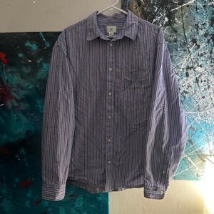 H&M Men's Red and Light Blue Shirt